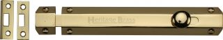 C1685 8-PB Heritage Brass Door Bolt Flat 8" Polished Brass Finish