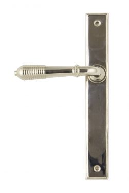 Click Here To Enlarge This Photo Of 45425 From the Anvil Polished Nickel Reeded Slimline Lever Latch Set - Screw Centres 244mm