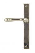 45425 From the Anvil Polished Nickel Reeded Slimline Lever Latch Set - Screw Centres 244mm