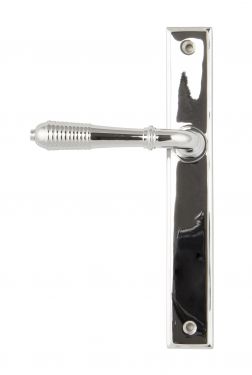Click Here To Enlarge This Photo Of 45426 From the Anvil Polished Chrome Reeded Slimline Lever Latch Set - Screw Centres 244mm