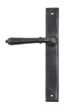 Click Here To Enlarge This Photo Of 45427 From the Anvil Aged Bronze Reeded Slimline Lever Latch Set - Screw Centres 244mm