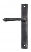 45427 From the Anvil Aged Bronze Reeded Slimline Lever Latch Set - Screw Centres 244mm