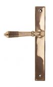 45428 From the Anvil Polished Bronze Reeded Slimline Lever Latch - Screw Centres 244mm