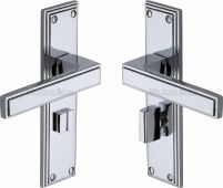 ATL5730-PC Heritage Brass Door Handle For Bathroom Atlantis Design Polished Chrome Finish