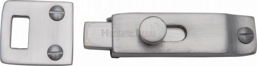 Click Here To Enlarge This Photo Of C1686-SC Heritage Brass Slide Bolt Satin Chrome Finish