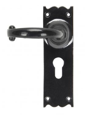 Click Here To Enlarge This Photo Of 91966 From the Anvil Black Cottage Lever Euro Lock Set
