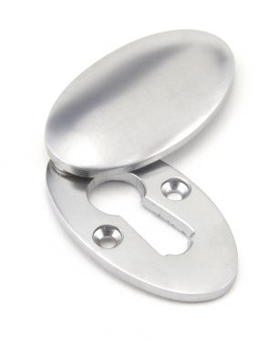 Click Here To Enlarge This Photo Of 91993 From the Anvil Satin Chrome Oval Escutcheon & Cover