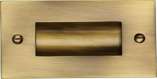 C1820 4-AT Heritage Brass Flush Pull Handle 4" Antique Brass Finish