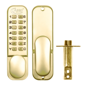 AS2301 - ASEC AS2300 Series Digital Lock With Optional Holdback - Polished Brass