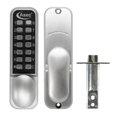 Click Here To Enlarge This Photo Of AS3301 - ASEC Oval Knob Operated Easy Code Change Digital Lock With Optional Holdback & 60mm Latch