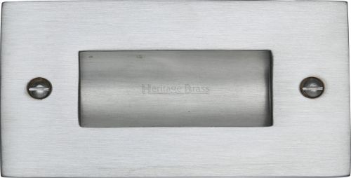 Click Here To Enlarge This Photo Of C1820 4-SC Heritage Brass Flush Pull Handle 4" Satin Chrome Finish
