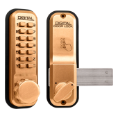8474 - LOCKEY 2200 Series Digital Lock With Rim Dead Bolt - Polished Brass