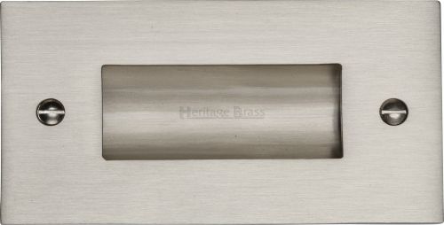 Click Here To Enlarge This Photo Of C1820 4-SN Heritage Brass Flush Pull Handle 4" Satin Nickel Finish