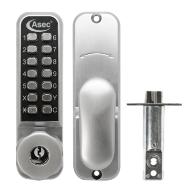 Click Here To Enlarge This Photo Of AS3303 - ASEC Easy Code Change Digital Lock With Key Override Optional Holdback & 60mm Latch
