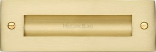 C1820 6-SB Heritage Brass Flush Pull Handle 6" Satin Brass Finish
