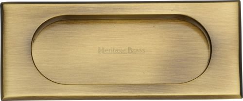 Click Here To Enlarge This Photo Of C1850 105-AT Heritage Brass Flush Pull Handle 105mm Antique Brass Finish