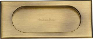 C1850 105-AT Heritage Brass Flush Pull Handle 105mm Antique Brass Finish