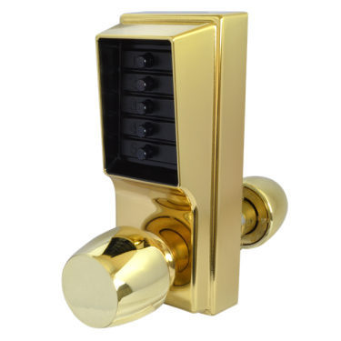 Click Here To Enlarge This Photo Of L2933 - DORMAKABA Simplex 1000 Series 1031 Knob Operated Digital Lock With Passage Set - Polished Brass