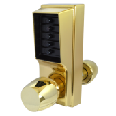 L2933 - DORMAKABA Simplex 1000 Series 1031 Knob Operated Digital Lock With Passage Set - Polished Brass