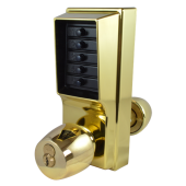 L2932 - DORMAKABA Simplex 1000 Series 1021B Knob Operated Digital Lock With Key Override - Polished Brass