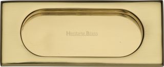 C1850 105-PB Heritage Brass Flush Pull Handle 105mm Polished Brass Finish