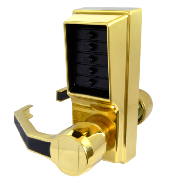 Click Here To Enlarge This Photo Of L8455 - DORMAKABA Simplex L1000 Series L1031 Digital Lock With Passage Set Left Handed - Polished Brass