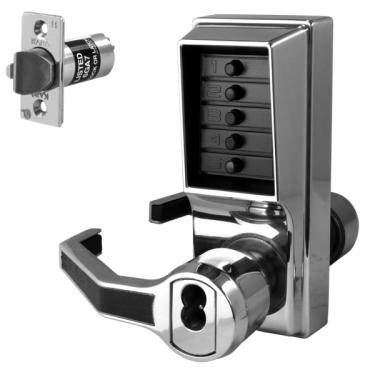 Click Here To Enlarge This Photo Of L8445 - DORMAKABA Simplex L1000 Series L1041B Digital Lock With Key Override & Passage Set Left Handed - Satin Chrome