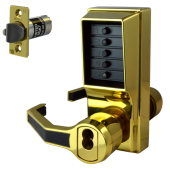 L8457 - DORMAKABA Simplex L1000 Series L1041B Digital Lock With Key Override & Passage Set Left Handed - Polished Brass