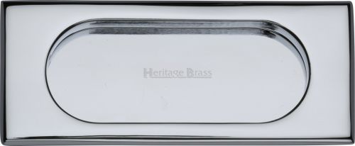 Click Here To Enlarge This Photo Of C1850 105-PC Heritage Brass Flush Pull Handle 105mm Polished Chrome Finish