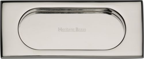 Click Here To Enlarge This Photo Of C1850 105-PNF Heritage Brass Flush Pull Handle 105mm Polished Nickel Finish