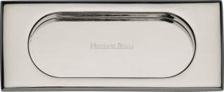 C1850 105-PNF Heritage Brass Flush Pull Handle 105mm Polished Nickel Finish