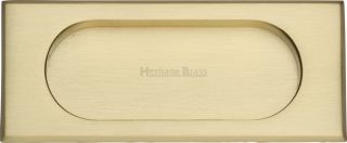 C1850 105-SB Heritage Brass Flush Pull Handle 105mm Satin Brass Finish