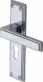 ATL5748-PC Heritage Brass Door Handle Euro Profile Atlantis Design Polished Chrome Finish