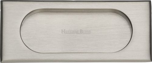 Click Here To Enlarge This Photo Of C1850 105-SN Heritage Brass Flush Pull Handle 105mm Satin Nickel Finish