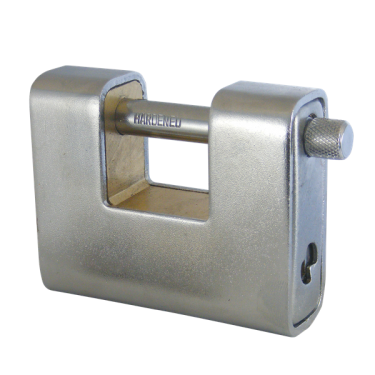 Click Here To Enlarge This Photo Of AS2548 - ASEC Steel Sliding Shackle Padlock 80mm KD Boxed