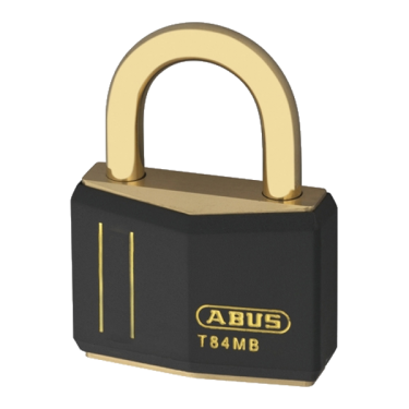 Click Here To Enlarge This Photo Of L25208 - ABUS T84MB Series Brass Open Shackle 43mm Black Padlock KD Boxed