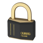 L25208 - ABUS T84MB Series Brass Open Shackle 43mm Black Padlock KD Boxed