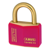 L25210 - ABUS T84MB Series Brass Open Shackle 43mm Red Padlock KD Boxed