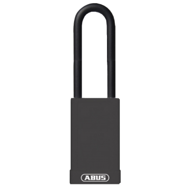 Click Here To Enlarge This Photo Of L22484 - ABUS 74HB Series Long Shackle Lock Out Tag Out Coloured Aluminium Padlock Black
