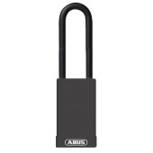 L22484 - ABUS 74HB Series Long Shackle Lock Out Tag Out Coloured Aluminium Padlock Black
