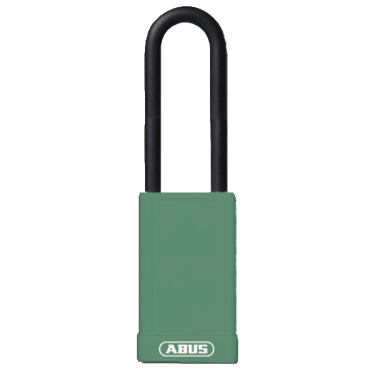 Click Here To Enlarge This Photo Of L22487 - ABUS 74HB Series Long Shackle Lock Out Tag Out Coloured Aluminium Padlock Green