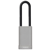L22488 - ABUS 74HB Series Long Shackle Lock Out Tag Out Coloured Aluminium Padlock Grey