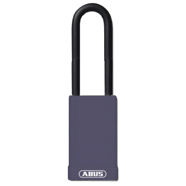 Click Here To Enlarge This Photo Of L22490 - ABUS 74HB Series Long Shackle Lock Out Tag Out Coloured Aluminium Padlock Purple