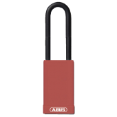 L22491 - ABUS 74HB Series Long Shackle Lock Out Tag Out Coloured Aluminium Padlock Red