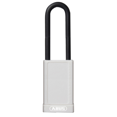 Click Here To Enlarge This Photo Of L22492 - ABUS 74HB Series Long Shackle Lock Out Tag Out Coloured Aluminium Padlock White