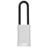 L22492 - ABUS 74HB Series Long Shackle Lock Out Tag Out Coloured Aluminium Padlock White