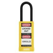 L22493 - ABUS 74HB Series Long Shackle Lock Out Tag Out Coloured Aluminium Padlock Yellow