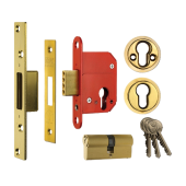L16240 - ERA 263-31 Fortress BS Euro Deadlock With Cylinder 64mm Polished Brass