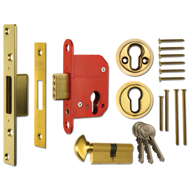 Click Here To Enlarge This Photo Of L16587 - ERA 233-31 Fortress BS Euro Keyless Egress Key & Turn Deadlock With Cylinder 64mm Polished Brass