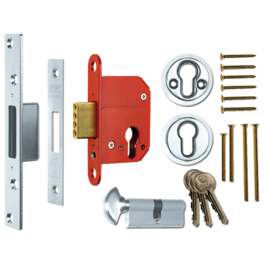 Click Here To Enlarge This Photo Of L16588 - ERA 233-51 Fortress BS Euro Keyless Egress Key & Turn Deadlock With Cylinder 64mm Satin Chrome